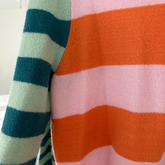 Halogen Atlantic Pacific Mix Stripe Puff Sleeve Sweater - Picture 3 of 4